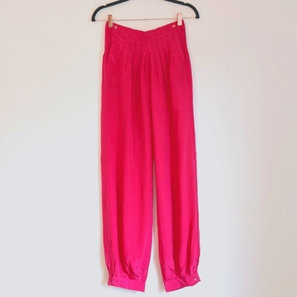 RODIER Paris Vintage 100% Silk Balloon Pants – Rare & Striking!